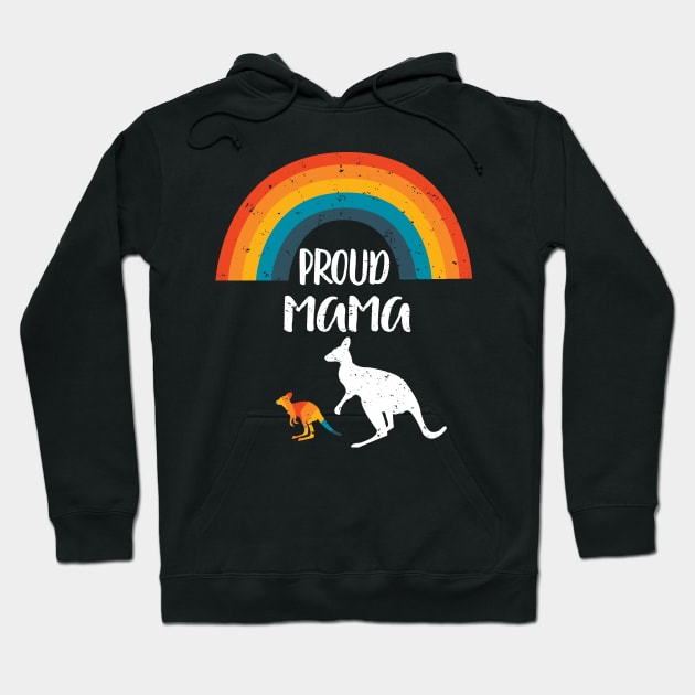 Proud mama Kangaroo Design Gift- LGBT Rainbow Pride - Show Your Son or Daughter You Love and Support Them! Hoodie by WassilArt